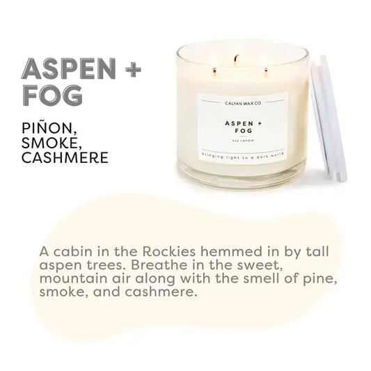 Aspen + Fog - 3 Wick Clear Glass Tumbler Soy Candle