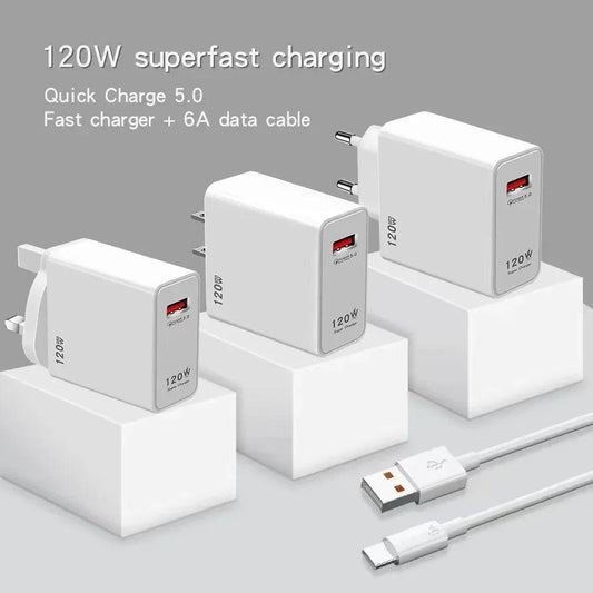 120W Ultra Fast Charger For Xiaomi 14 13 12 11 Redmi Note 11T 12T 13 Pro POCO X4 X5 6A Type-C USB Turbo Charging Cable