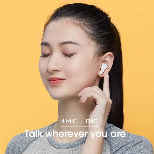 QCY T13 Wireless Bluetooth Earphone with 4 Mics ENC HD Call Headset V5.1 TWS Earphone Touch Control Earbuds Long Standby 40H