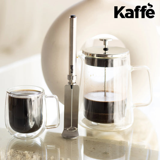 Kaffe 10oz Glass Coffee Mugs. Double-Wall Borosilicate Glass