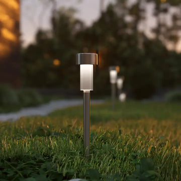 Set of 12 Stainless Steel Outdoor Led Solar Lights