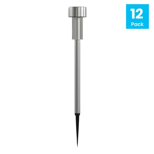 Set of 12 Stainless Steel Outdoor Led Solar Lights