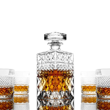 Whiskey Decanter with Glasses & Chilling Stones Gift Set